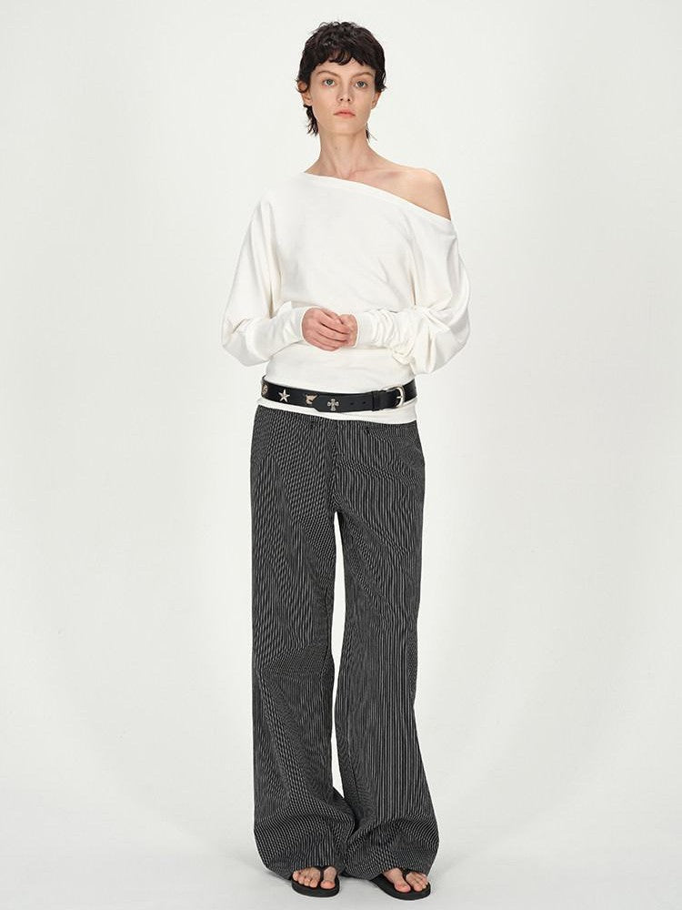 AFTADAWN Combed Siro Asymmetric Off Shoulder Layered Women&