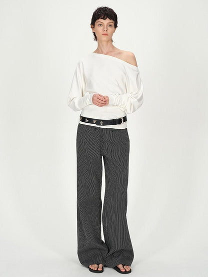 AFTADAWN Combed Siro Asymmetric Off Shoulder Layered Women&