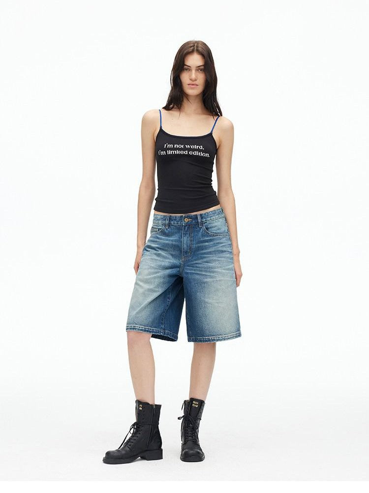 AFTADAWN Contrast Lace Letter Print Halter Slim Elastic Women&