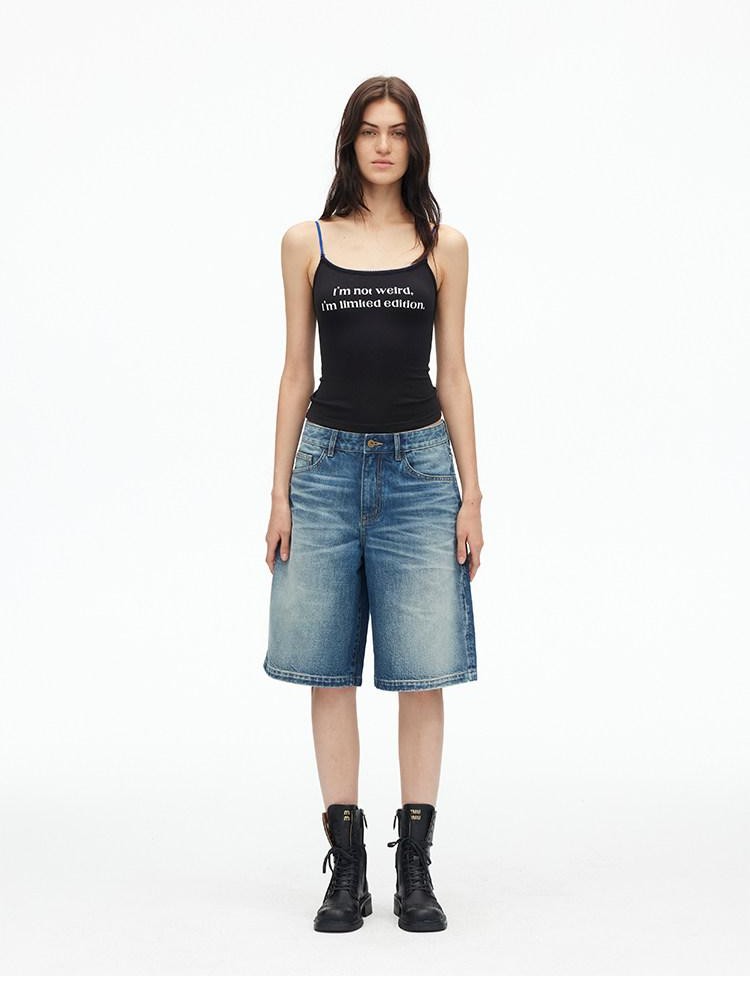 AFTADAWN Contrast Lace Letter Print Halter Slim Elastic Women&