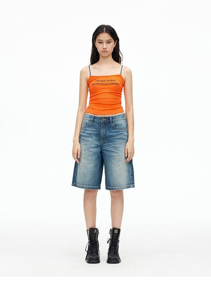 AFTADAWN Contrast Lace Letter Print Halter Slim Elastic Women&