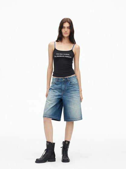 AFTADAWN Contrast Lace Letter Print Halter Slim Elastic Women&