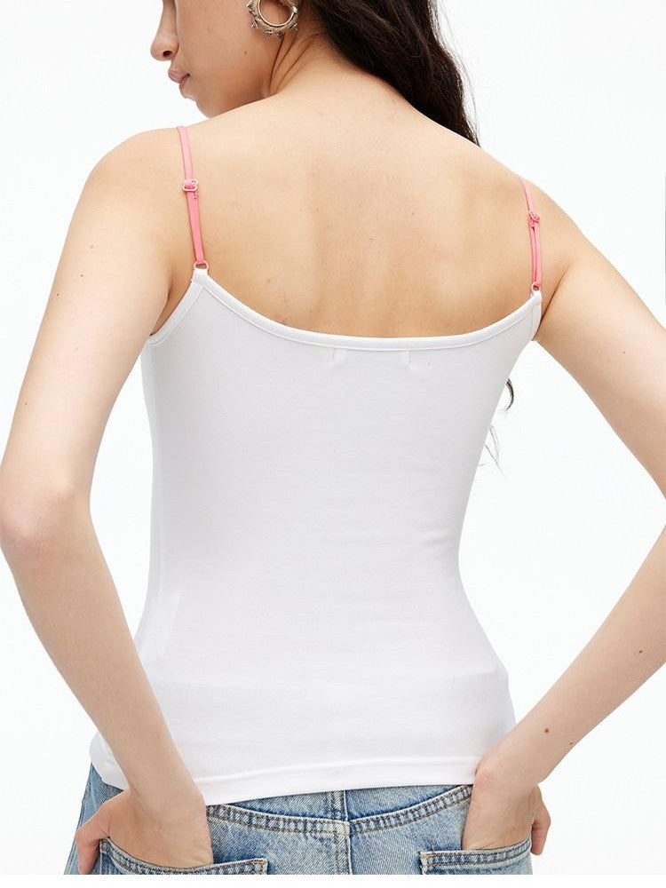 AFTADAWN Contrast Lace Letter Print Halter Slim Elastic Women&