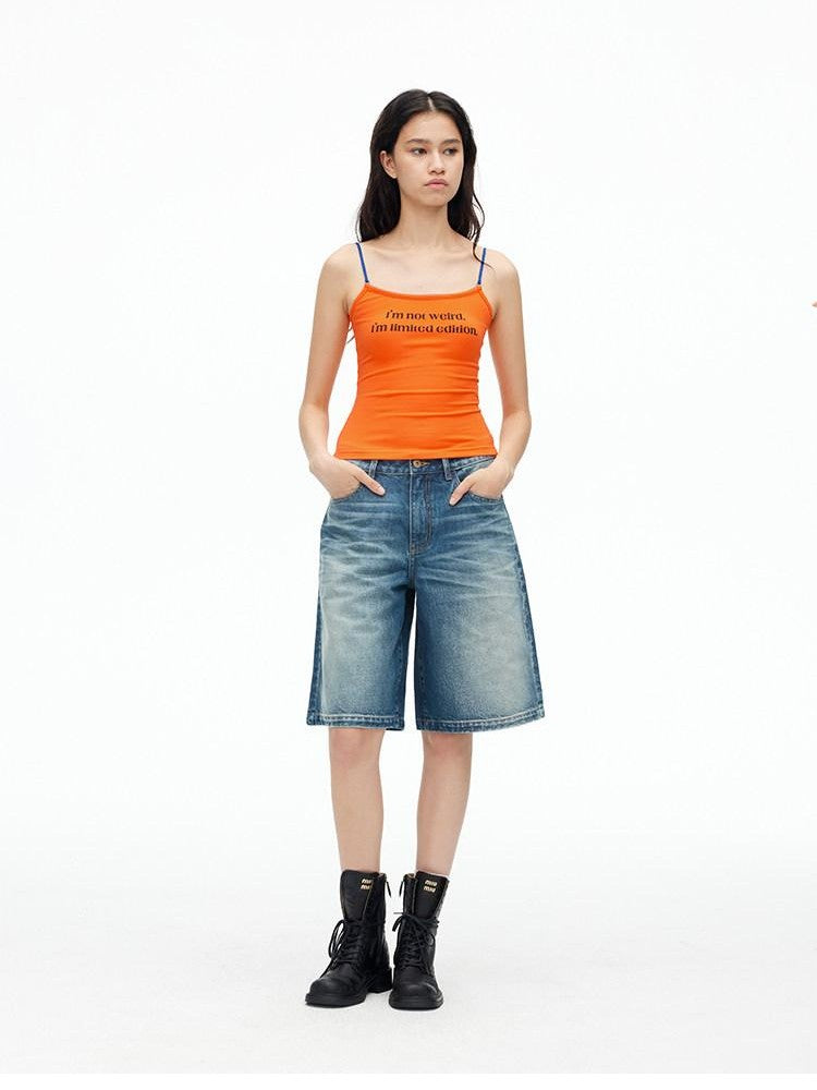 AFTADAWN Contrast Lace Letter Print Halter Slim Elastic Women&