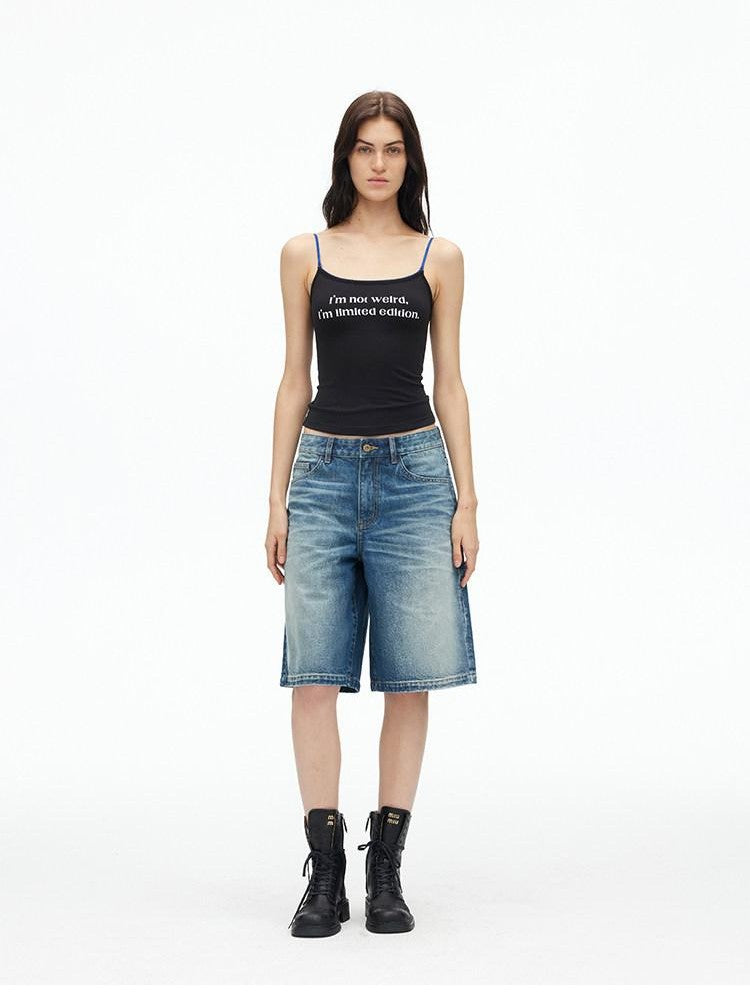 AFTADAWN Contrast Lace Letter Print Halter Slim Elastic Women&