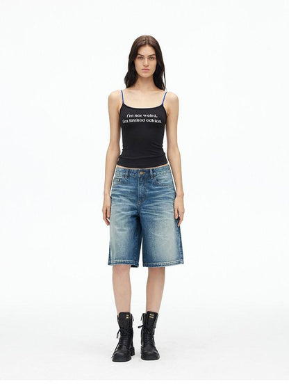 AFTADAWN Contrast Lace Letter Print Halter Slim Elastic Women&