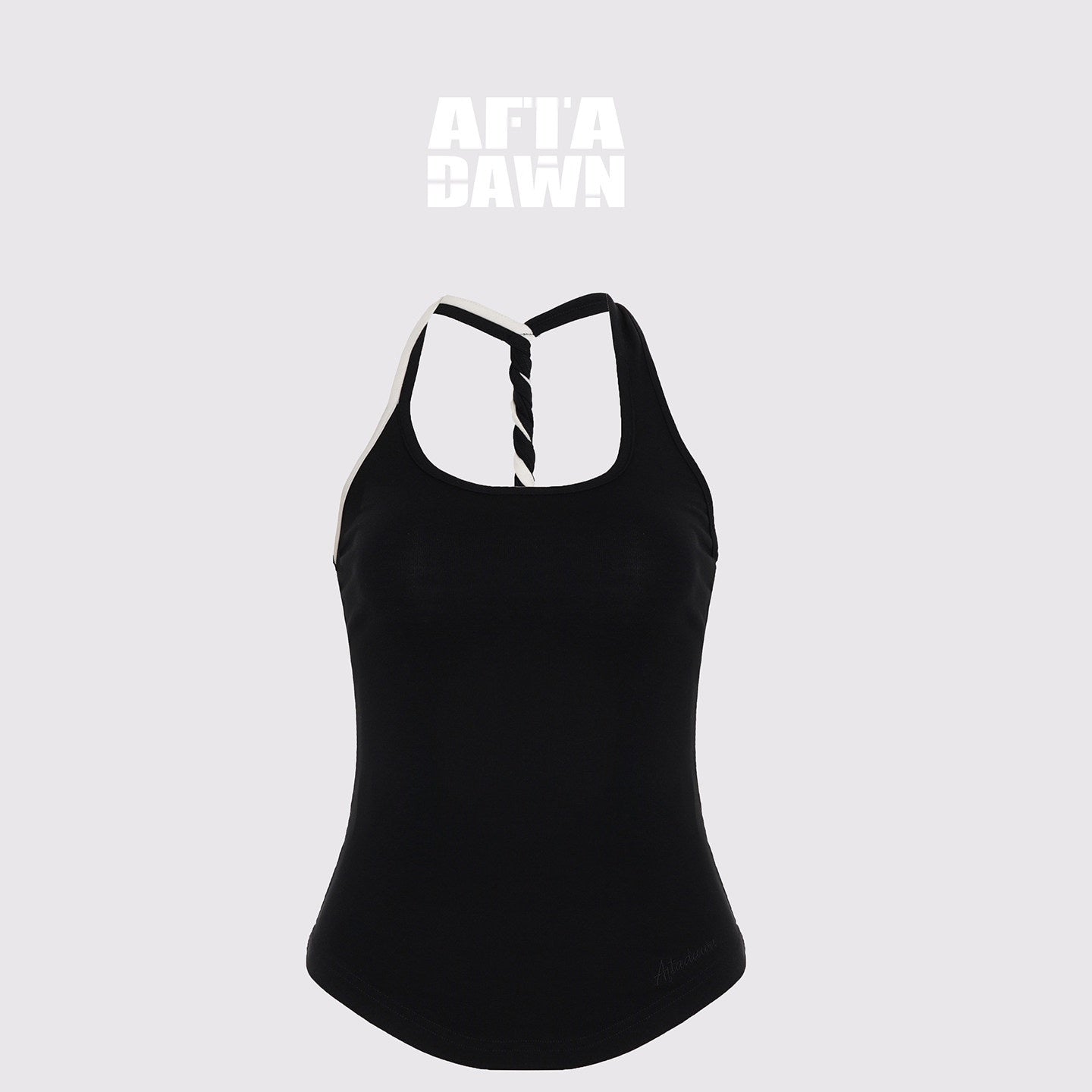 AFTADAWN_Contrast_Strap_Twist_Back_Asymmetric_Halter_Slim_Women&