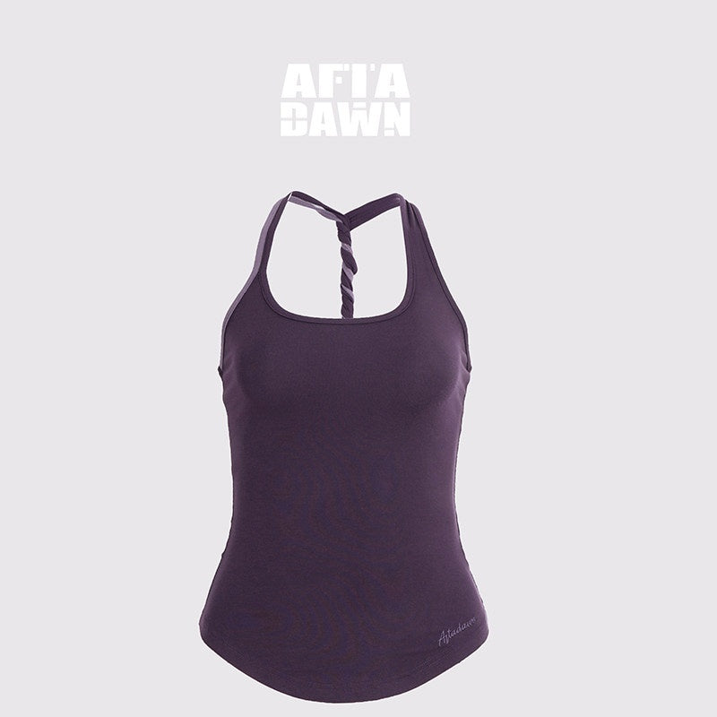 AFTADAWN_Contrast_Strap_Twist_Back_Asymmetric_Halter_Slim_Women&