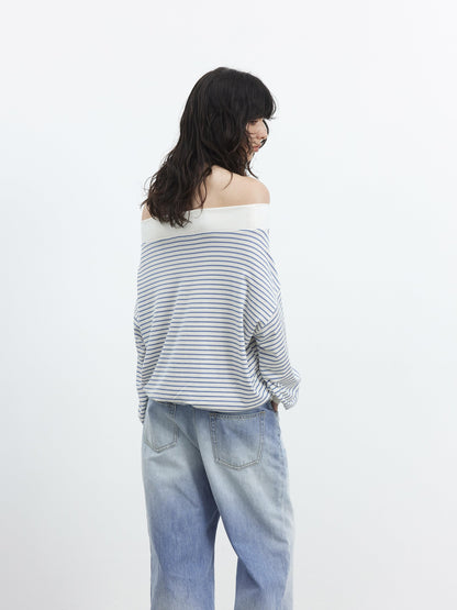AFTADAWN Contrast Stripe Convertible One Shoulder Women&