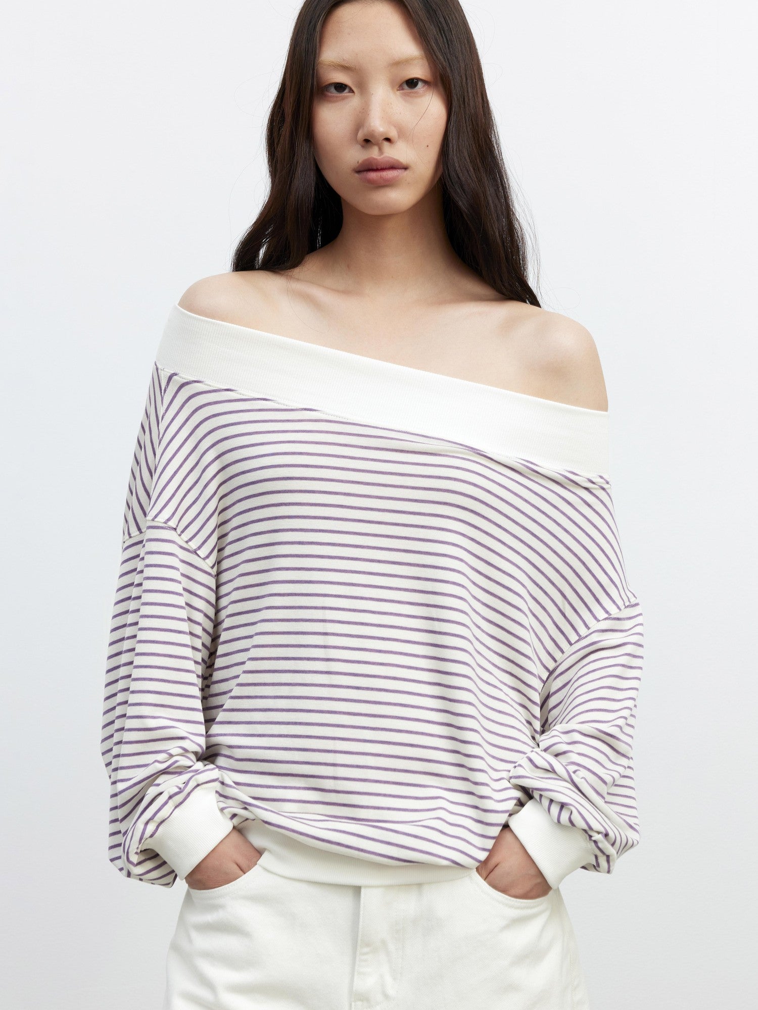 AFTADAWN Contrast Stripe Convertible One Shoulder Women&