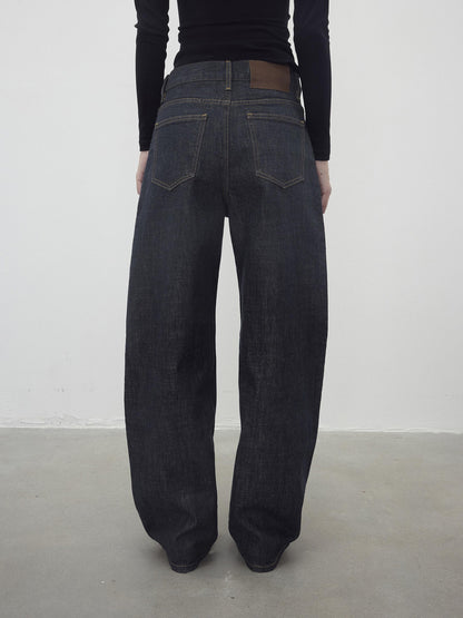 AFTADAWN Contrast Topstitch Button Fly Curved Women&