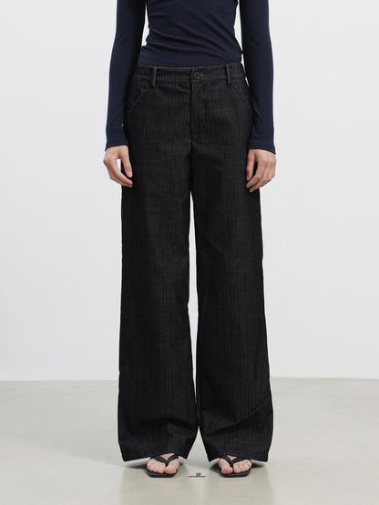 AFTADAWN Contrast Vertical Rib Corduroy Pocket Women&