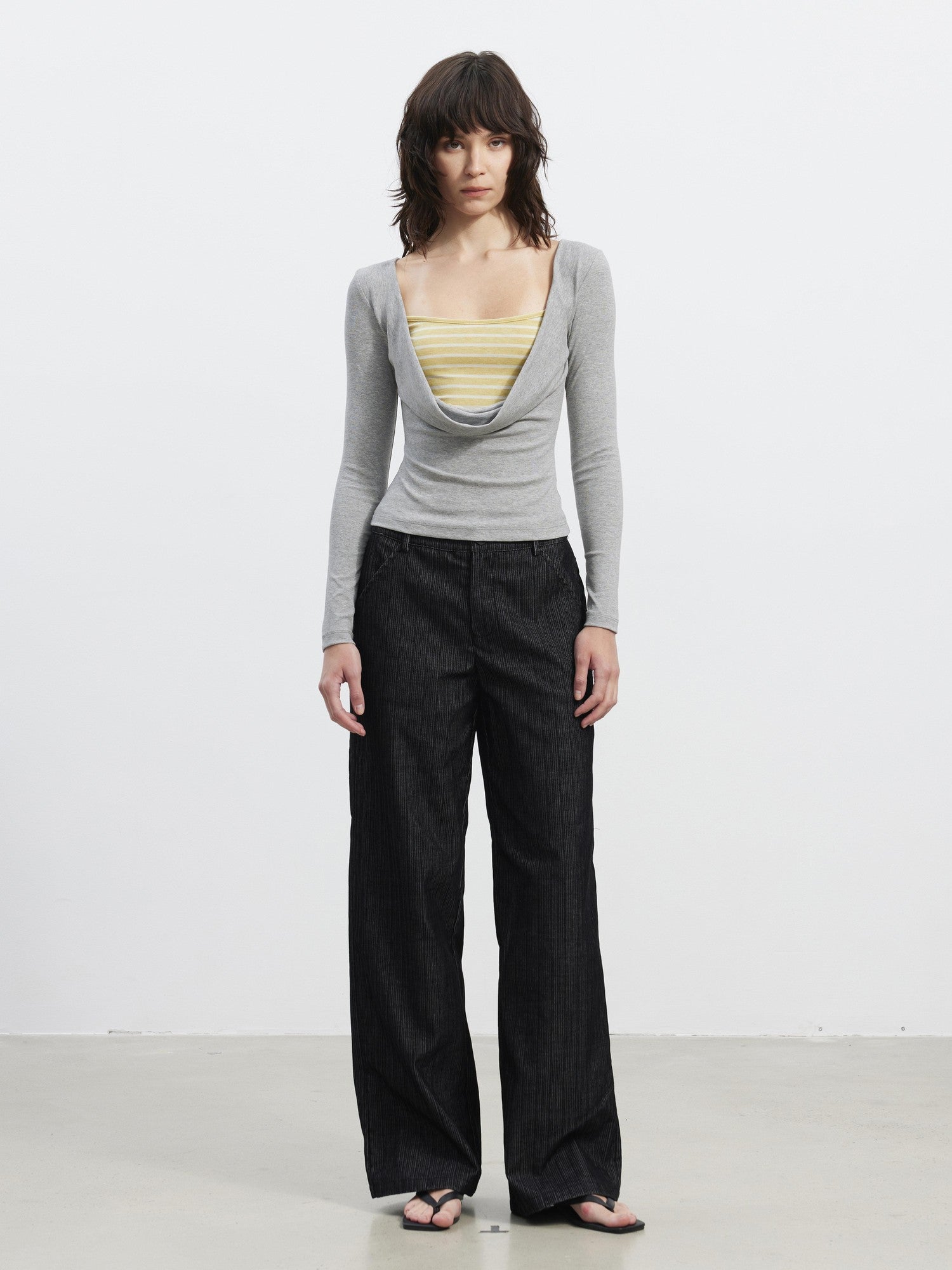 AFTADAWN Contrast Vertical Rib Corduroy Pocket Women&