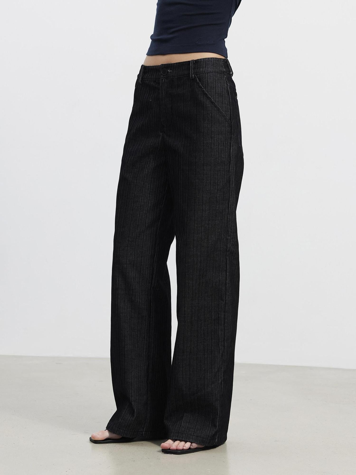 AFTADAWN Contrast Vertical Rib Corduroy Pocket Women&