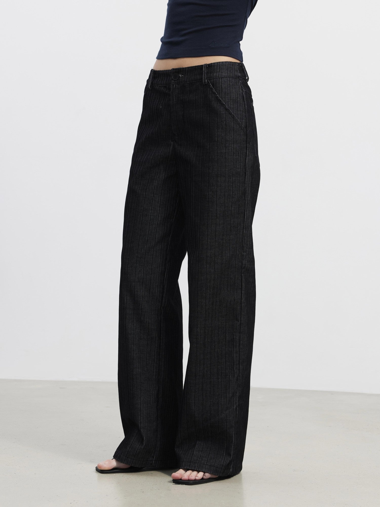 AFTADAWN Contrast Vertical Rib Corduroy Pocket Women&