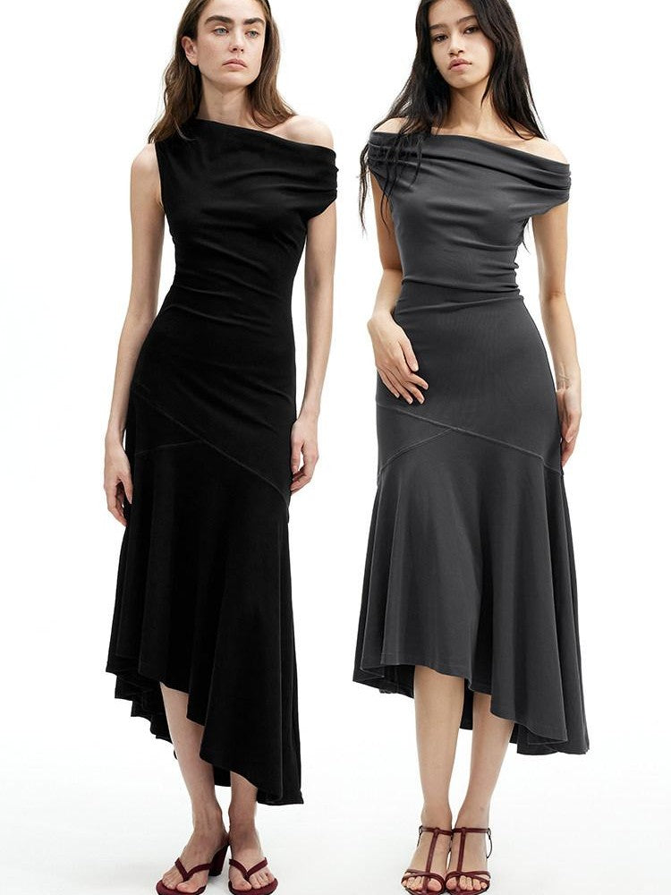 AFTADAWN Convertible Off Shoulder Slim A Line Women&