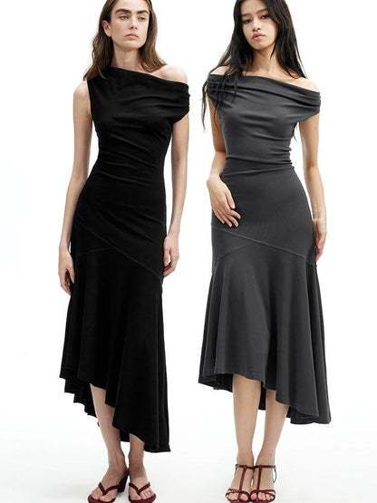 AFTADAWN Convertible Off Shoulder Slim A Line Women&