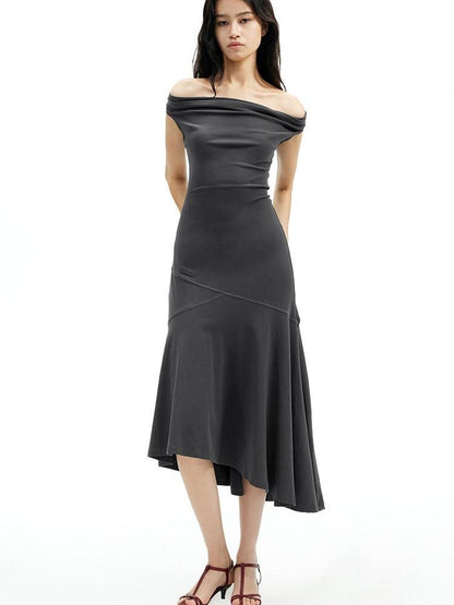AFTADAWN Convertible Off Shoulder Slim A Line Women&