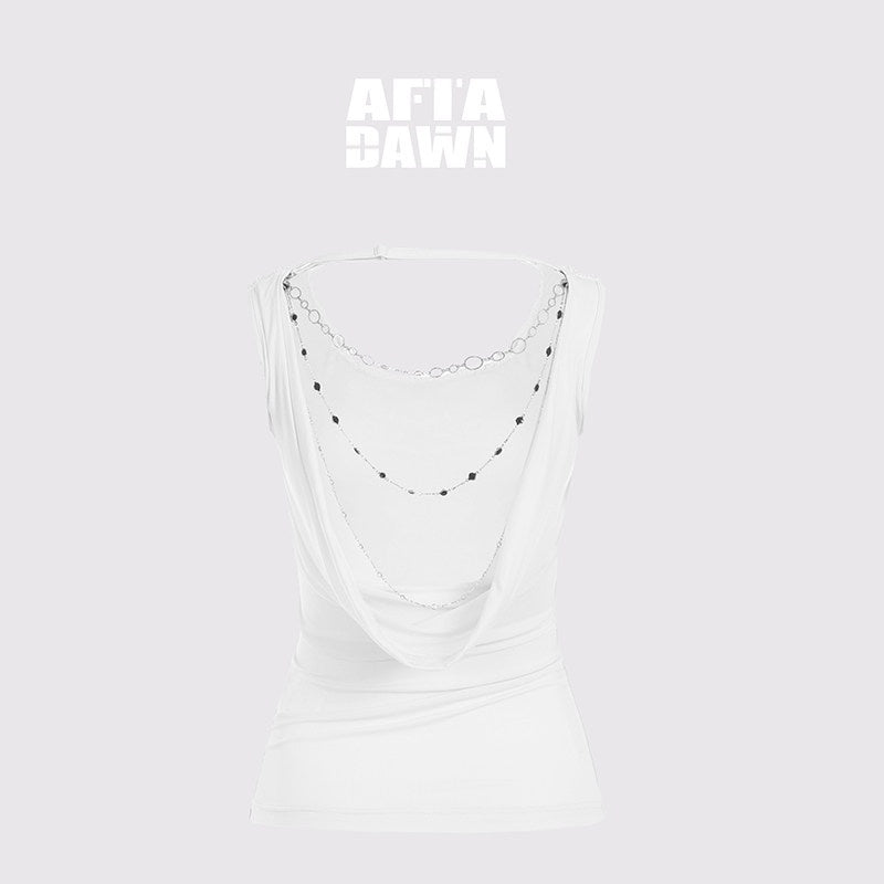 AFTADAWN_Cooling_Silky_Backless_Cowl_Neck_Detachable_Chain_Ruched_Women&