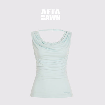 AFTADAWN_Cooling_Silky_Backless_Cowl_Neck_Detachable_Chain_Ruched_Women&
