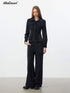 AFTADAWN Corduroy Rib Turn Down Collar Women&
