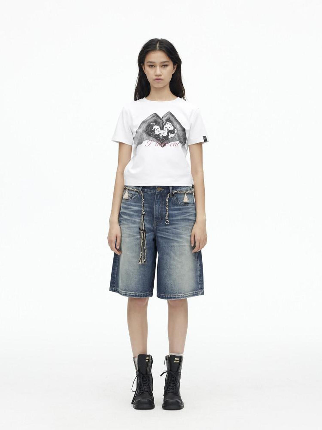 AFTADAWN Creative Printed Crew Neck Slightly Loose Women&