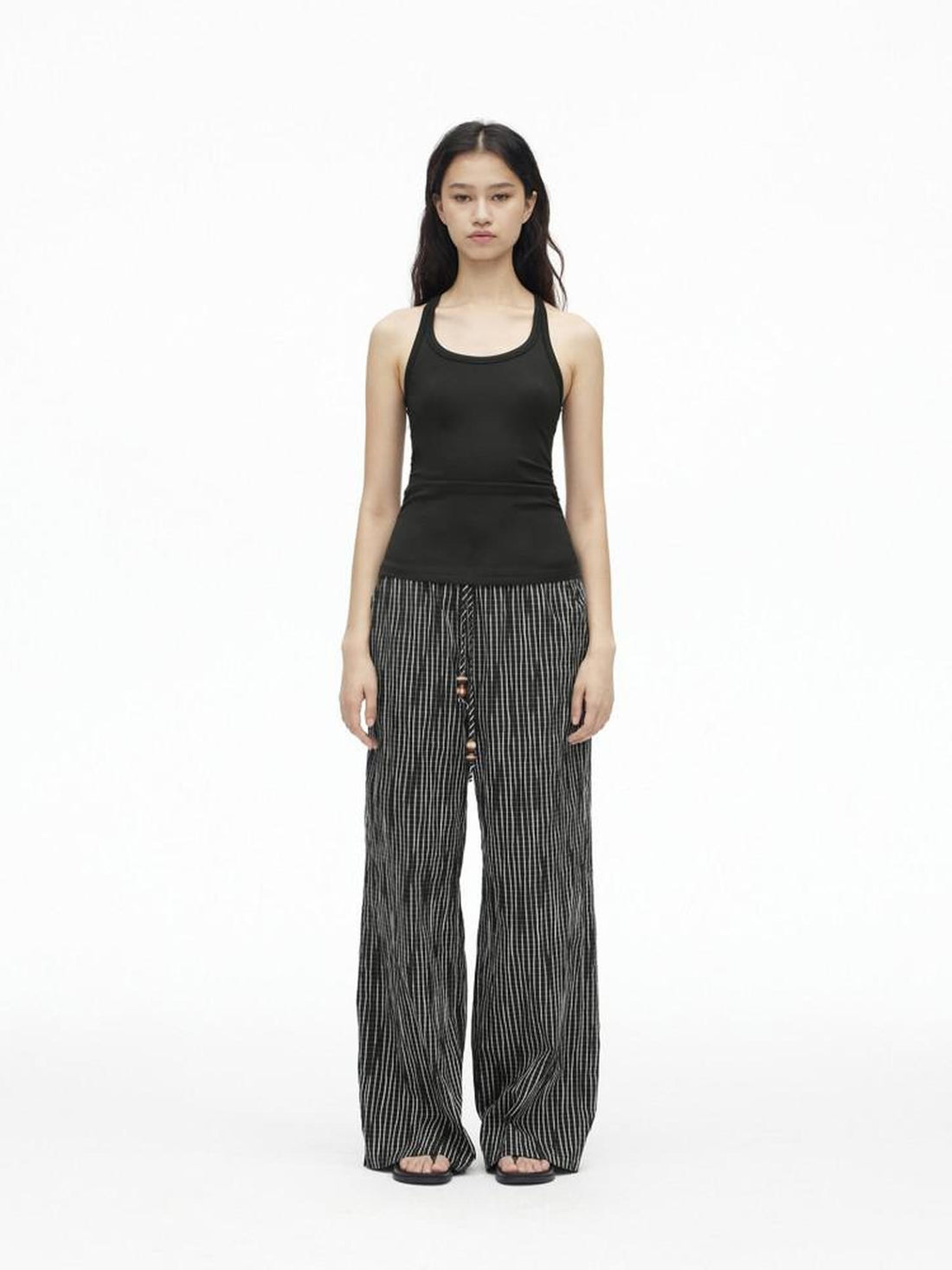 AFTADAWN Cropped Backless Beaded Ruched U Neck Slim Women&