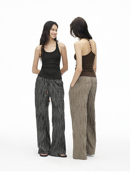 AFTADAWN Cropped Backless Beaded Ruched U Neck Slim Women&