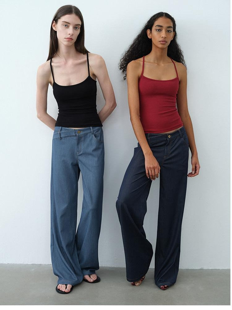 AFTADAWN Cropped Cross Back Beaded Ribbed Slim Women&