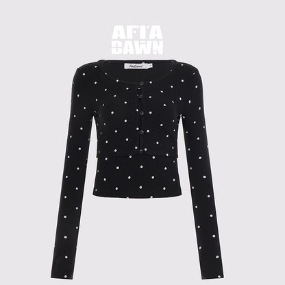 AFTADAWN_Cropped_Polka_Dot_Print_Slim_Fit_Women&