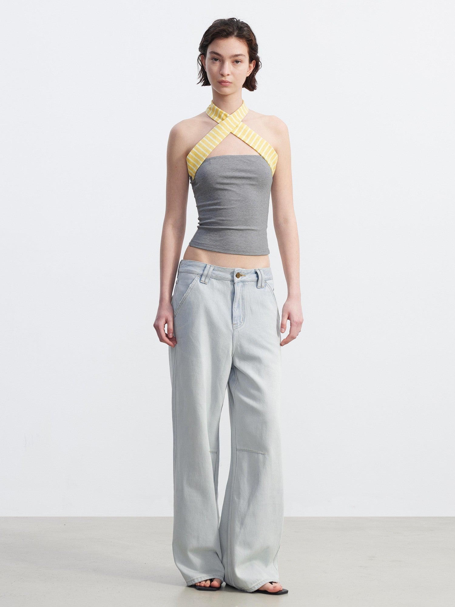 AFTADAWN Cropped Striped Tie Two Piece Women&