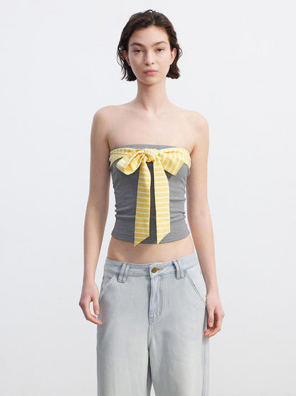 AFTADAWN Cropped Striped Tie Two Piece Women&