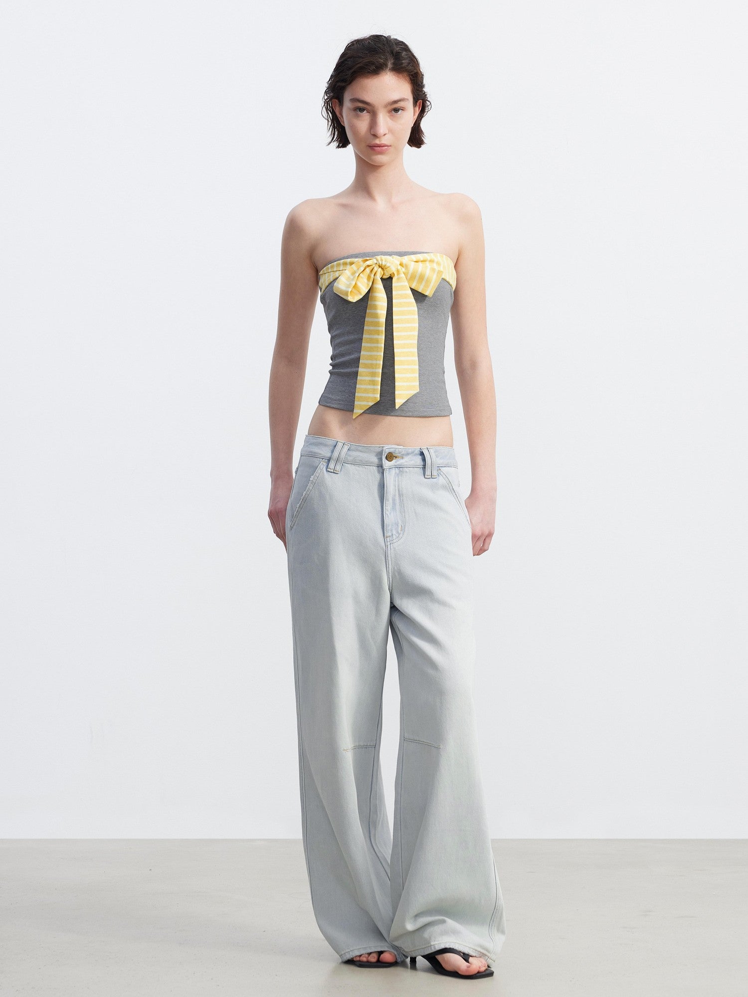 AFTADAWN Cropped Striped Tie Two Piece Women&