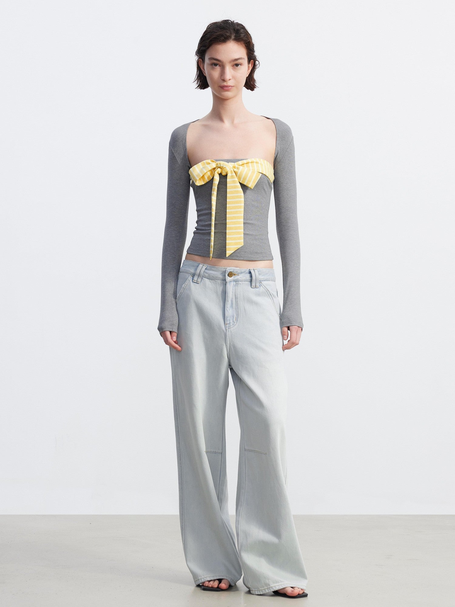 AFTADAWN Cropped Striped Tie Two Piece Women&