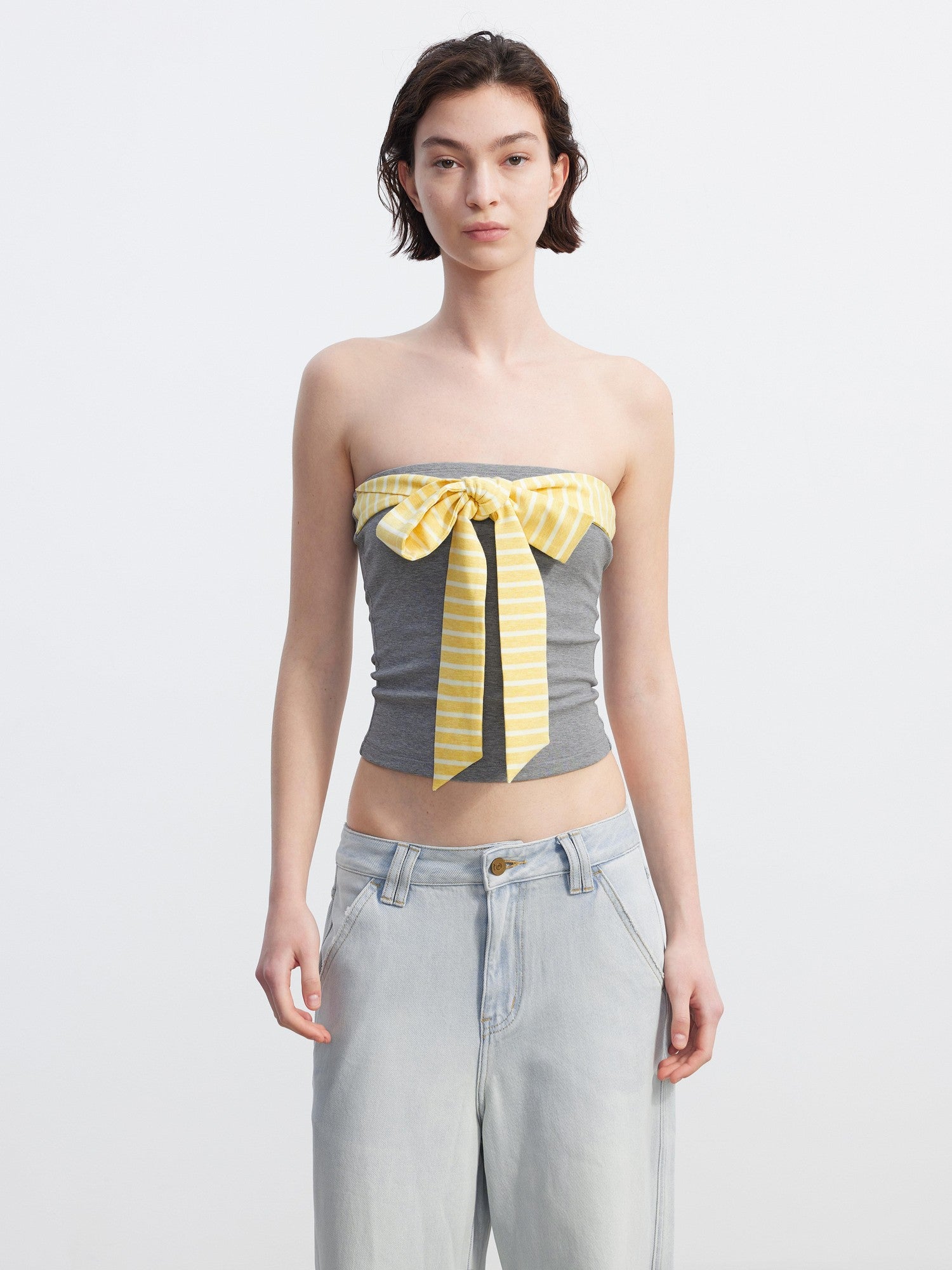 AFTADAWN Cropped Striped Tie Two Piece Women&