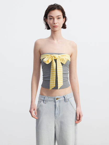 AFTADAWN Cropped Striped Tie Two Piece Women&