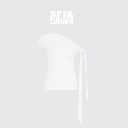AFTADAWN_Cropped_Twist_Knot_Tie_Asymmetric_Neck_Women&