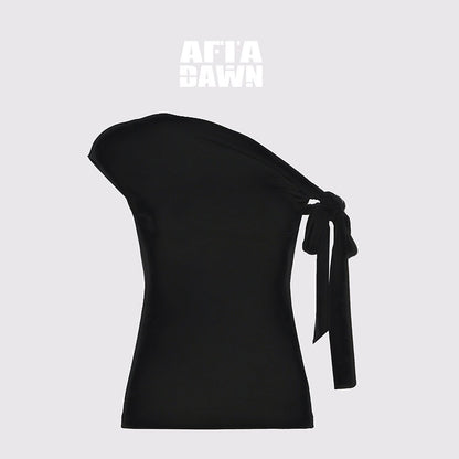 AFTADAWN_Cropped_Twist_Knot_Tie_Asymmetric_Neck_Women&