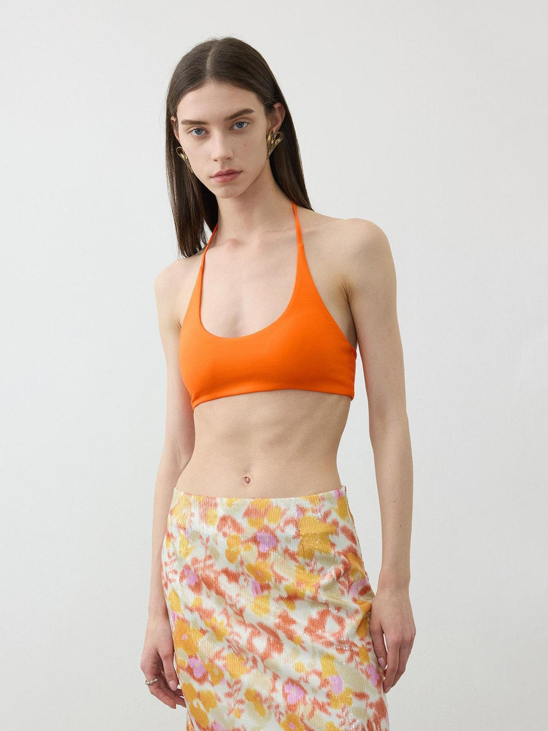 AFTADAWN Cropped U Neck Halter Tie Padded Modal Yoga Women&