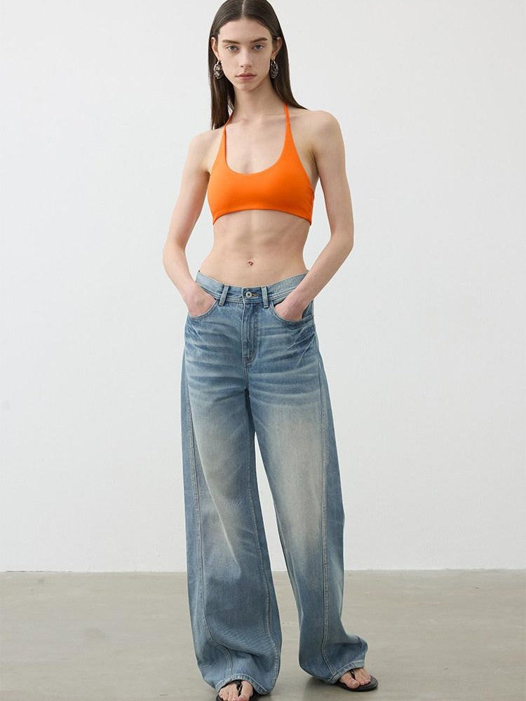 AFTADAWN Cropped U Neck Halter Tie Padded Modal Yoga Women&