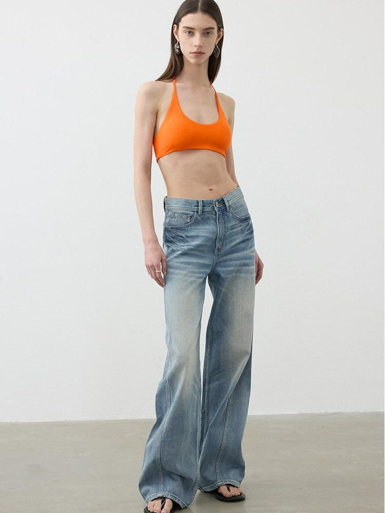AFTADAWN Cropped U Neck Halter Tie Padded Modal Yoga Women&