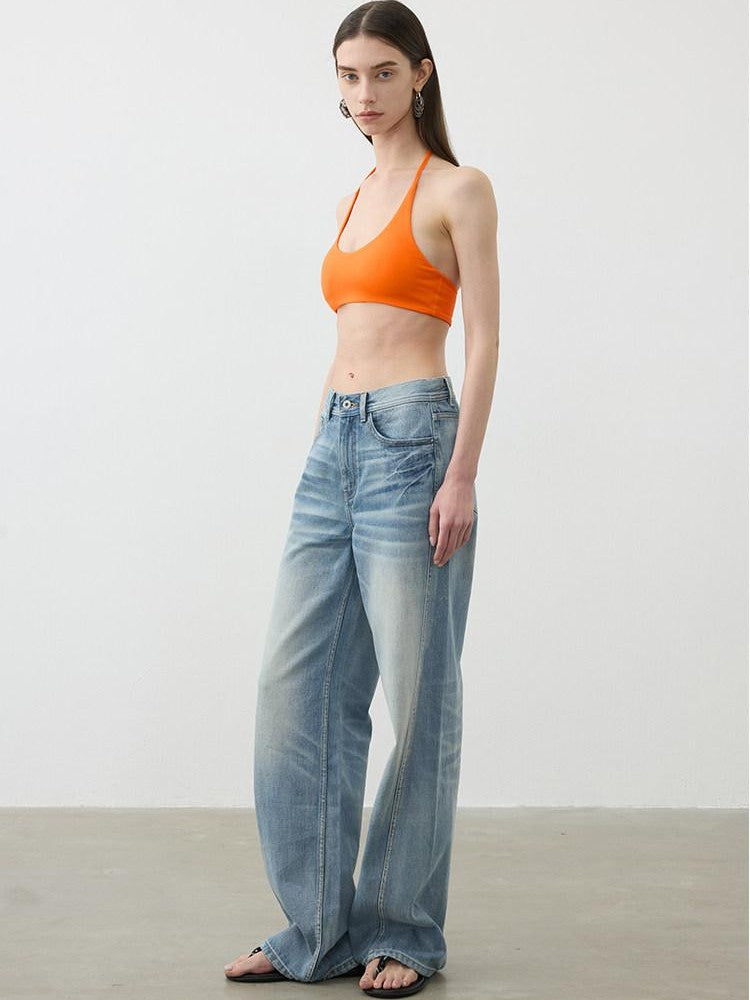 AFTADAWN Cropped U Neck Halter Tie Padded Modal Yoga Women&