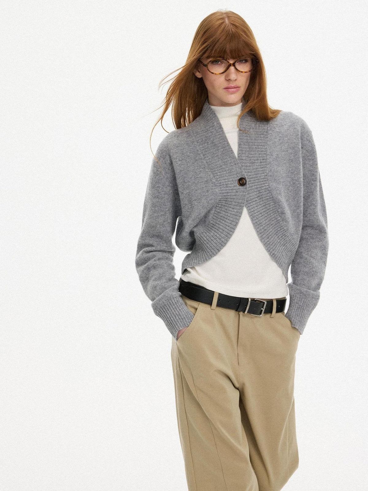 AFTADAWN Cross Button Cocoon Women&