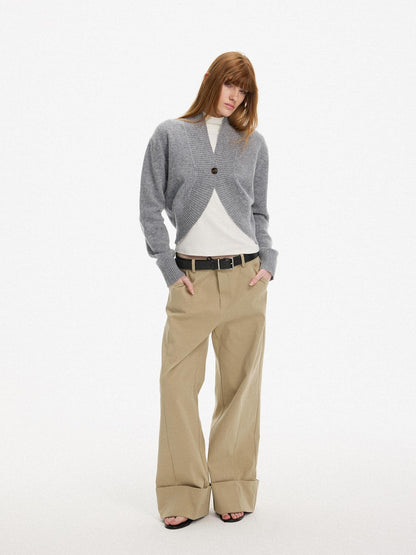 AFTADAWN Cross Button Cocoon Women&