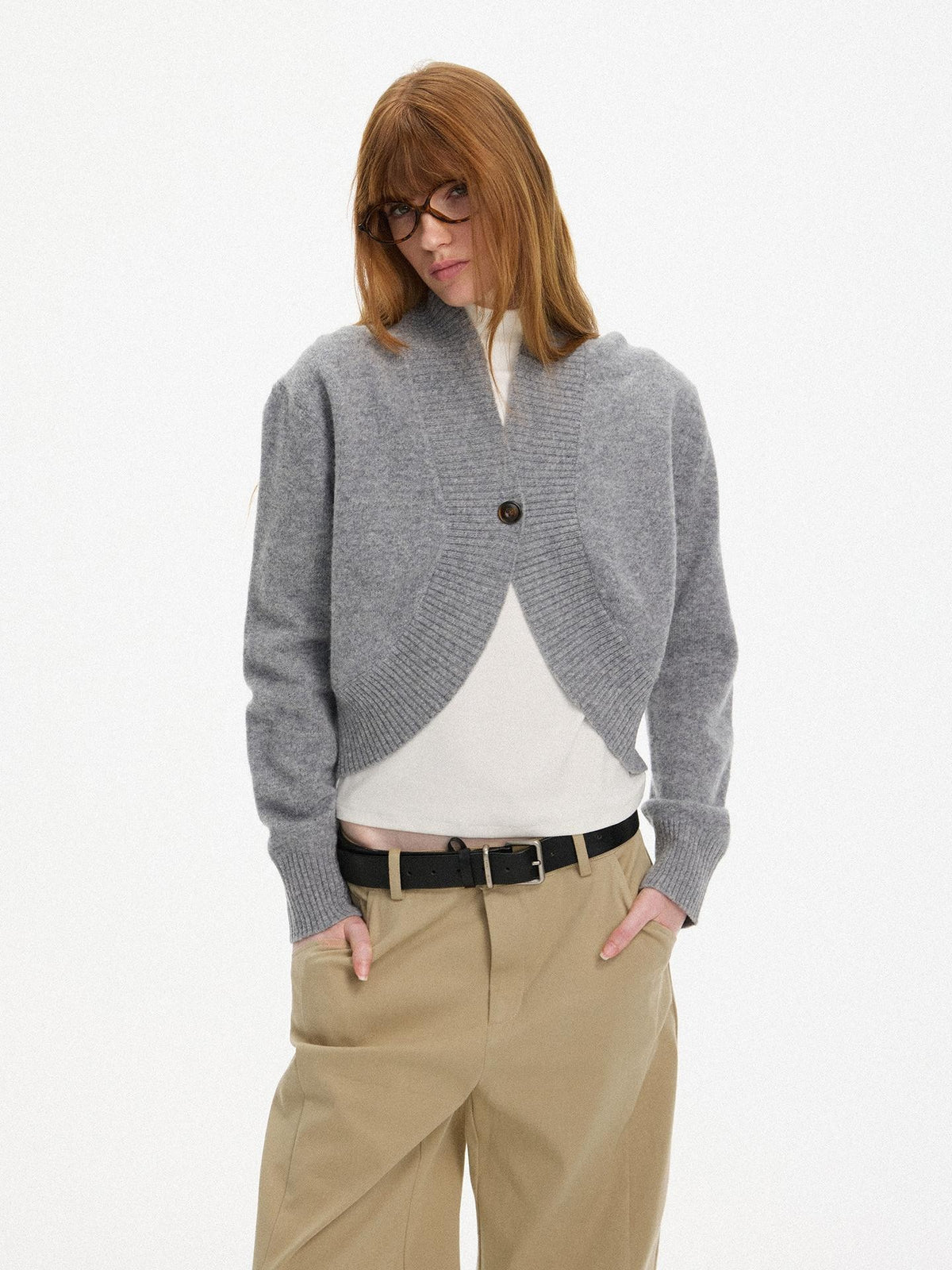 AFTADAWN Cross Button Cocoon Women&