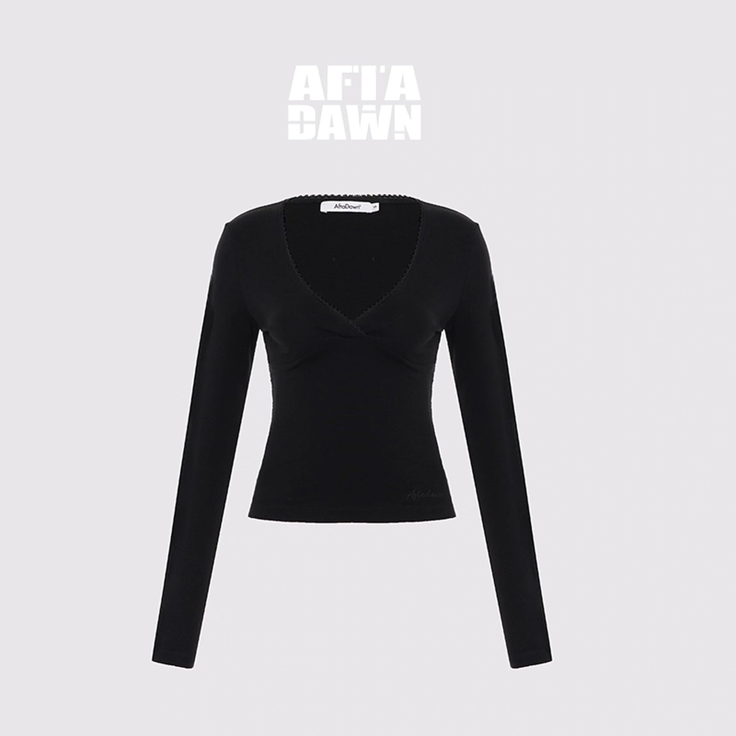 AFTADAWN_Cross_V-neck_Lace_Trimmed_Stretch_Top_MISSTT