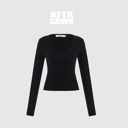AFTADAWN_Cross_V-neck_Lace_Trimmed_Stretch_Top_MISSTT