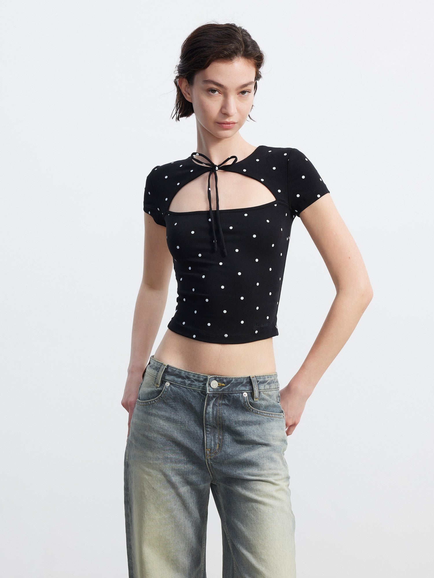 AFTADAWN Cutout Tie Waist Slim Women&