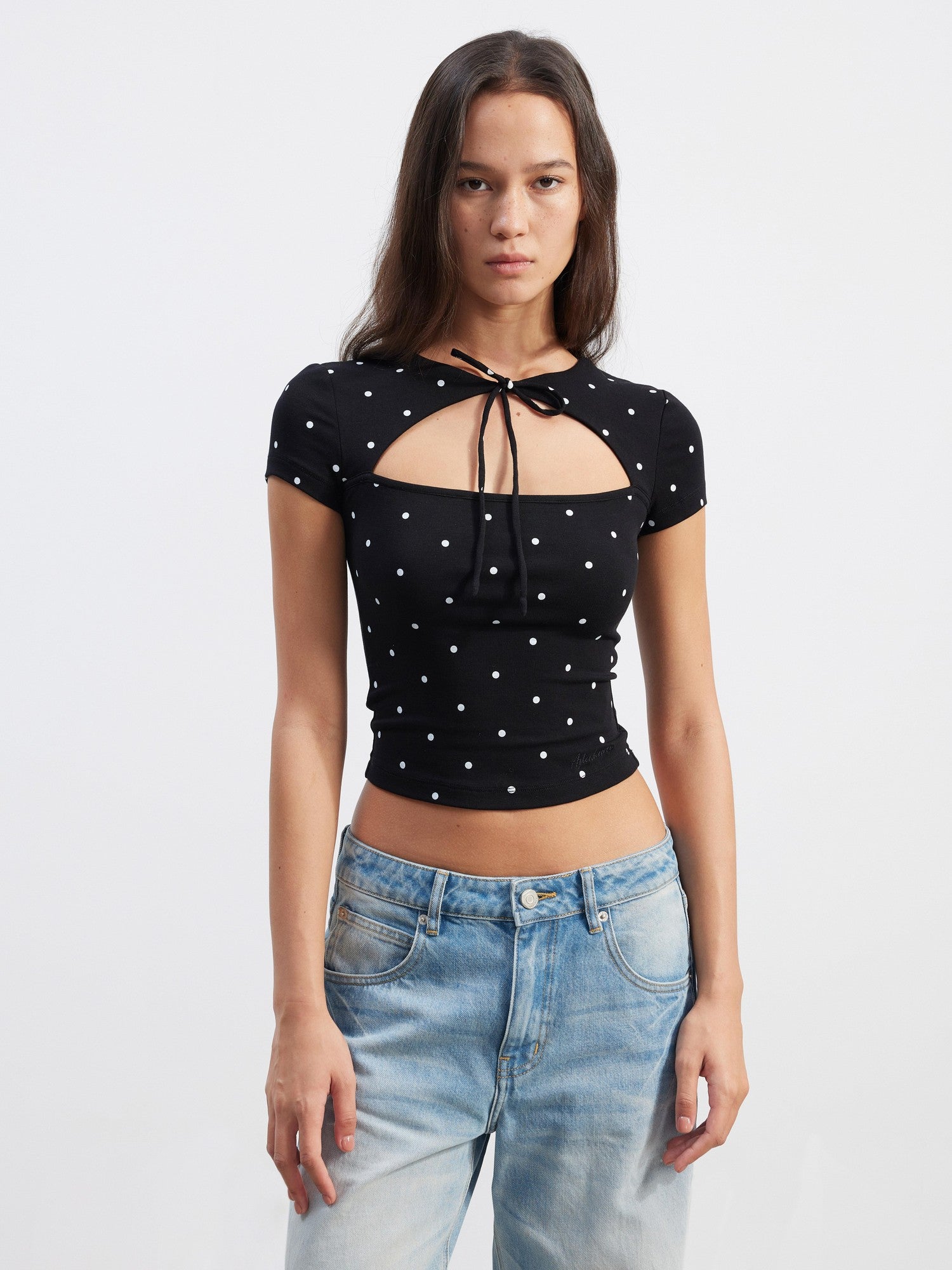 AFTADAWN Cutout Tie Waist Slim Women&