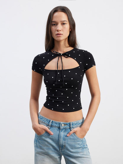 AFTADAWN Cutout Tie Waist Slim Women&